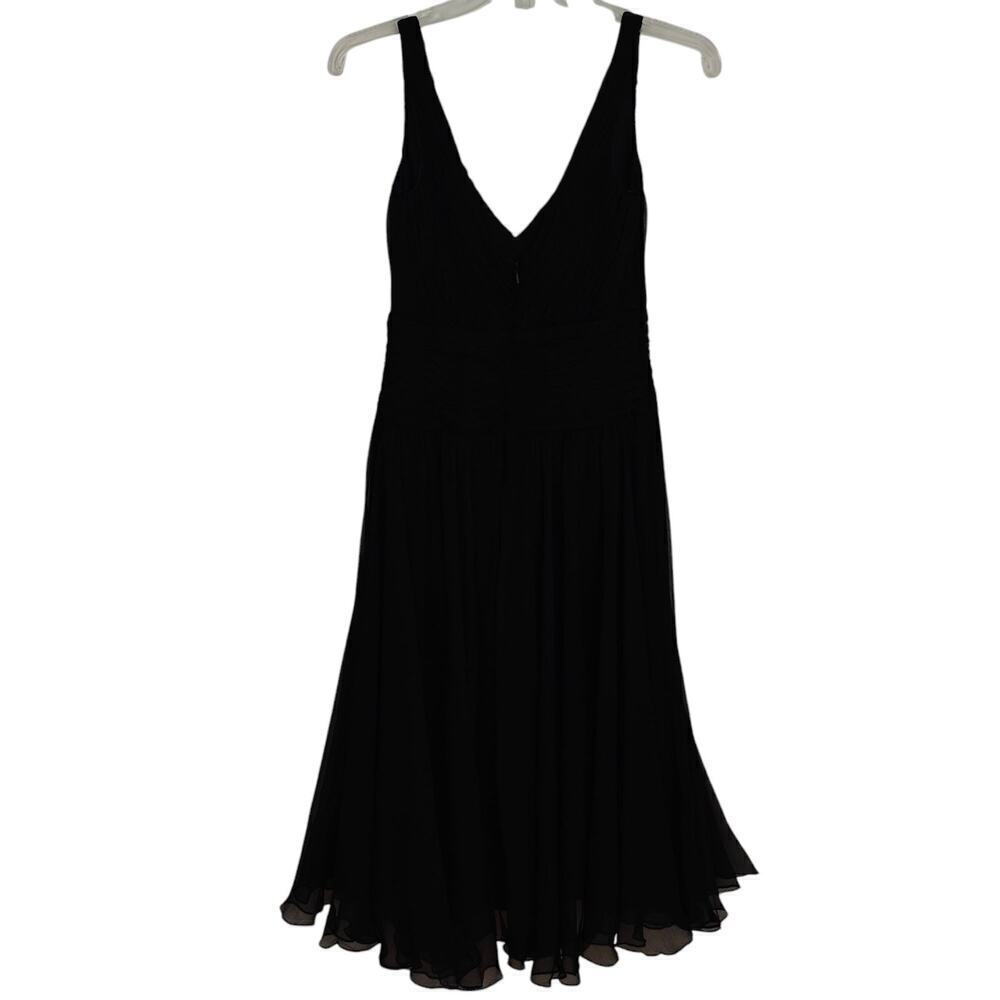 Tadashi Shoji Collection Silk Chiffon Dress Size 2 Black Cocktail Evening - Picture 8 of 11